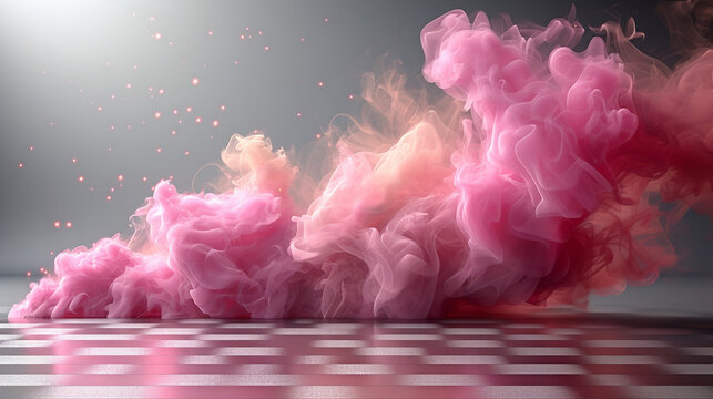 smoke splesh mockup, pink, floating, without the ground, transparent background