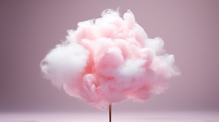 Delicious cotton candy on a bright background
