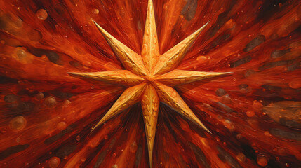 Painting of a Red and Orange Star