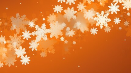 Background with snowflakes in Orange color
