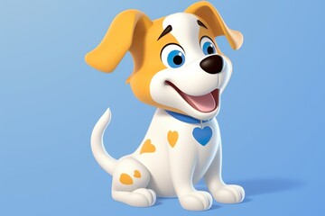 Naklejka premium Cute dog posing isolated over beautiful background AI Generated innocent dog closeup on nice background