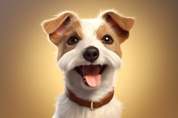 Cute dog posing isolated over beautiful background AI Generated innocent dog closeup on nice background