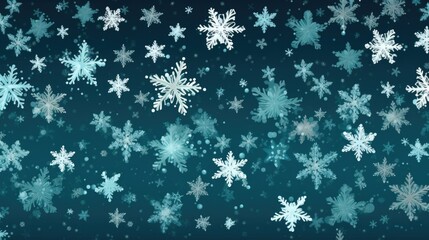 Background with snowflakes in Teal color.
