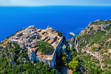 Obraz premium Aerial view of Angelokastro (literally 