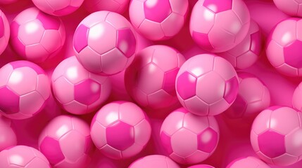 Background with soccer balls in Pink color.