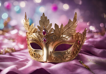 Traditional Venetian gold carnival mask