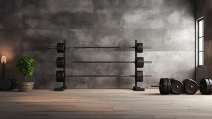 Background with weights in a gym in Ash color