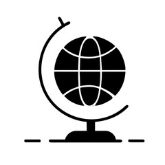 Globe icon symbolizing the world and earth, capturing the essence of global connectivity and unity 