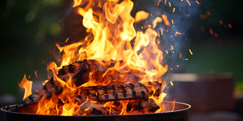 Stick of meat chicken pork bar b q grilled kebab, grilled shish kebab with sizzling skewers,...