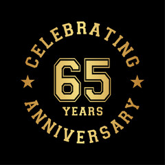 65 years anniversary celebration design template. 65th vector and illustration.