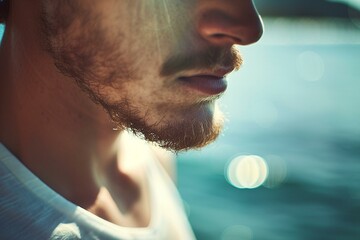 Close-Up of a Man's Beard with Bokeh Background
