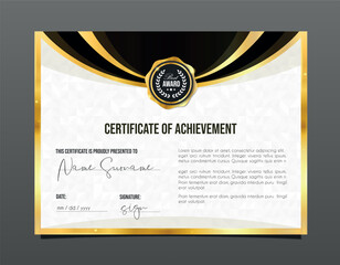 Professional certificate. of appreciation Template diploma with luxury and modern pattern background. Achievement certificate.	