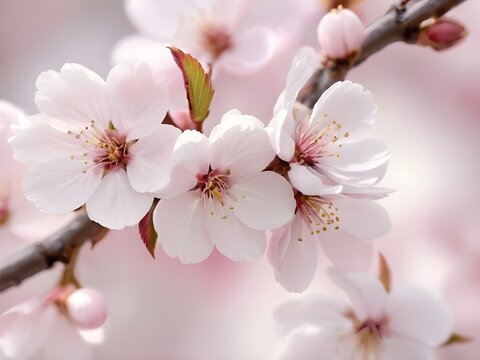 Ephemeral Beauty: Capturing the Subtle Dance of Cherry Blossoms in a Tranquil Springtime Symphony, generative AI