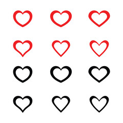 a vector template of heart icon set design