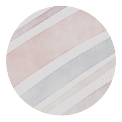 Pastel Colors Stripped Watercolor Round Element