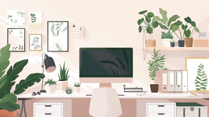 Pastel Productivity: A Modern Minimalist Workspace