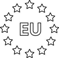 European Union symbol. Outline illustration. Transparent background. Vector illustration.