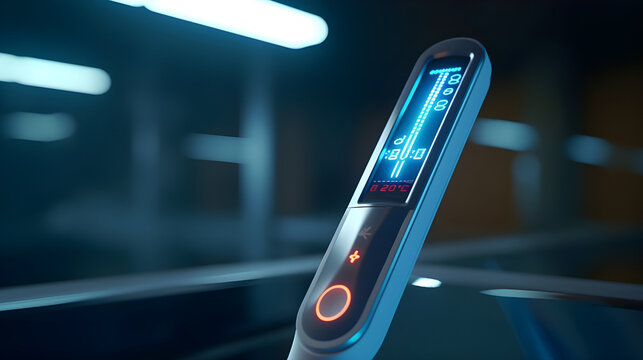 A digital thermometer displaying a patients temperature