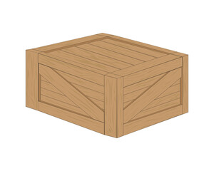 vector design of a box made of wood with isometric corners which is usually used to store objects or goods