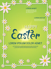 Happy Easter vector flyer design template