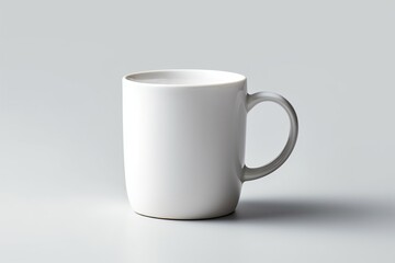 Fototapeta premium Minimalist mug mockup on clean white background with customizable design