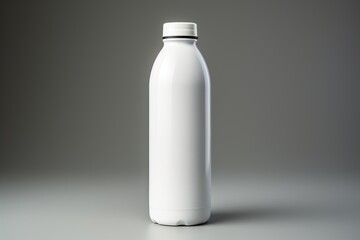 Sleek bottle mockup on minimalist background with customizable label design