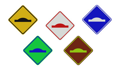 3d representation of spring break warning signs in different colors