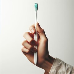 hand with toothbrush
