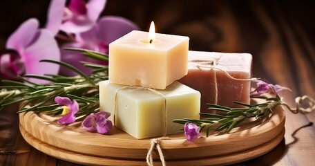 Fototapeta na wymiar Experience the Soothing Touch of Handmade Natural Spa Soaps