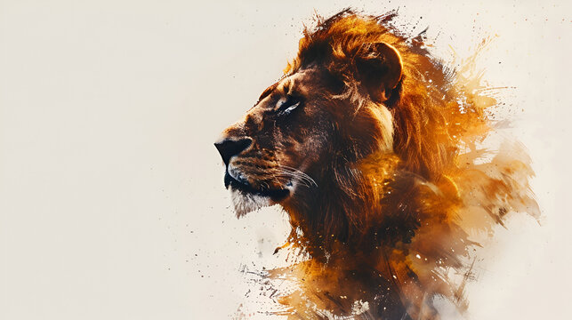 The roar of a lion On Isolated Background Generative Ai