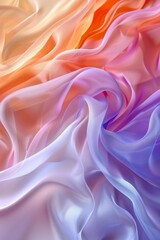 Mesmerizing display of colorful, flowing fabric waves.