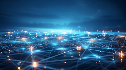 Geometric molecules, lines on gray background, futuristic digital science concept with copy space