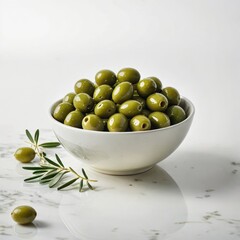 green olives in a bowl
