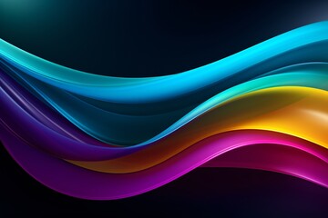 Surrealism background with multicolor and white curve line neon effect