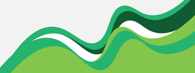 Abstract dark green gradient banner template with dynamic background curve shapes. Modern light green business webinar banner design for web, backdrop, brochure, website, landing page, presentation