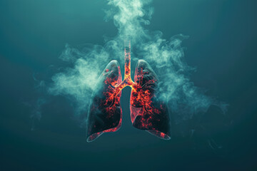 lung and a air shape and a health overlay on the breath - obrazy, fototapety, plakaty