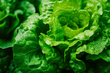 lettuce with a green color and a leafy shape and a salad overlay on the edge
