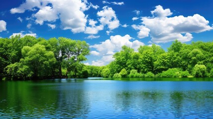 Fototapeta premium landscape with lake