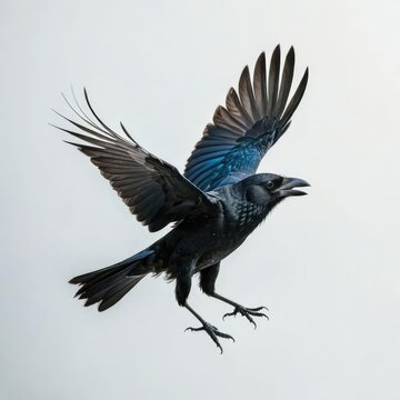 raven on a white background
