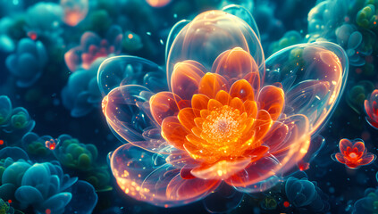 Floral Fantasy, A Digital Bloom of Fractal Beauty, Where Art Meets the Essence of Nature