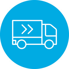 Shipping Truck Line Circle Icon