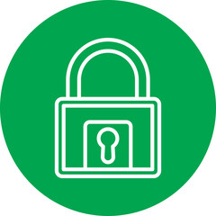 Padlock Line Circle Icon