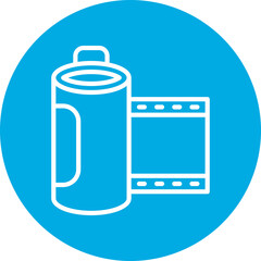 Film Roll Line Circle Icon