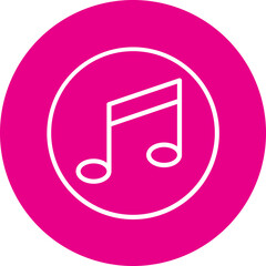 Music Note Line Circle Icon