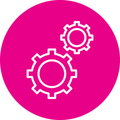Gear Line Circle Icon