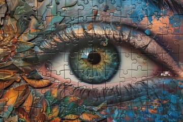 Obraz na płótnie Canvas beautiful eye jigsaw puzzle
