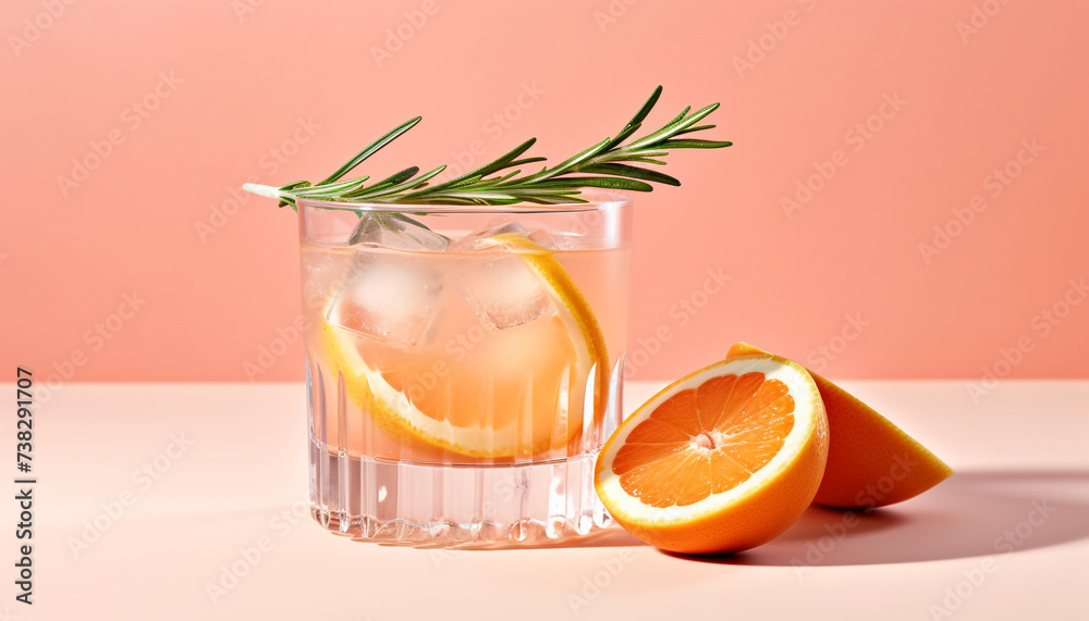 Canvas Prints fresh citrus fruit cocktail in a glass, perfect for summer generated by ai