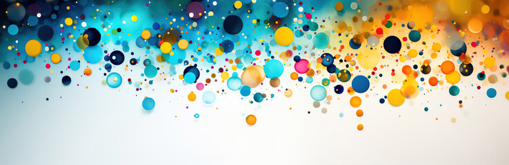 abstract multicolored watercolor circles on a white background. copy space - 738291777