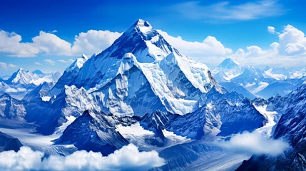 Crédence de cuisine en verre imprimé Everest Beautiful view of mount Everest. Mountain landscape with snow and clear blue sky, Himalayas, Nepal. 