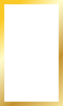 Gold frame. Golden realistic square border. Modern gold frame for celebration, card, christmas banner. transparent, png